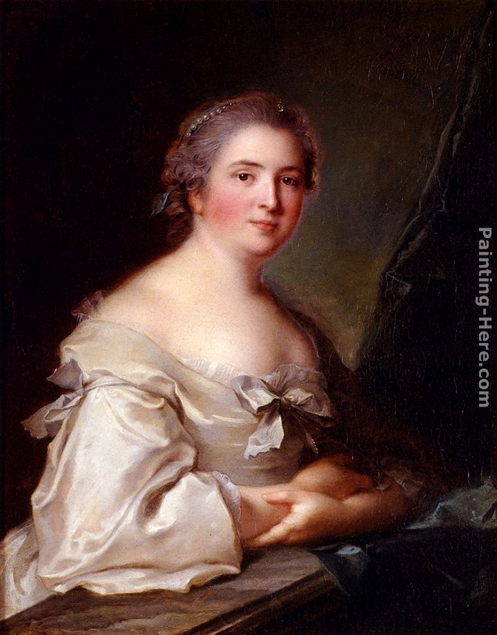 Portrait Of A Lady Leaning On A Balustrade painting - Jean Marc Nattier Portrait Of A Lady Leaning On A Balustrade art painting